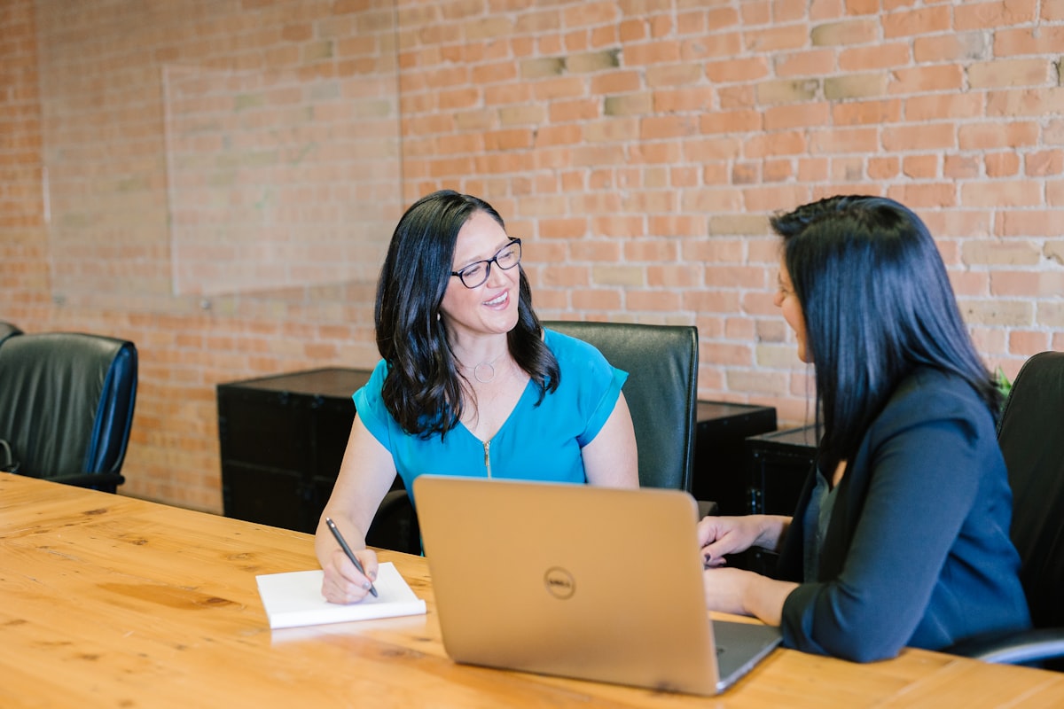 A Career Services advisor talking with a student